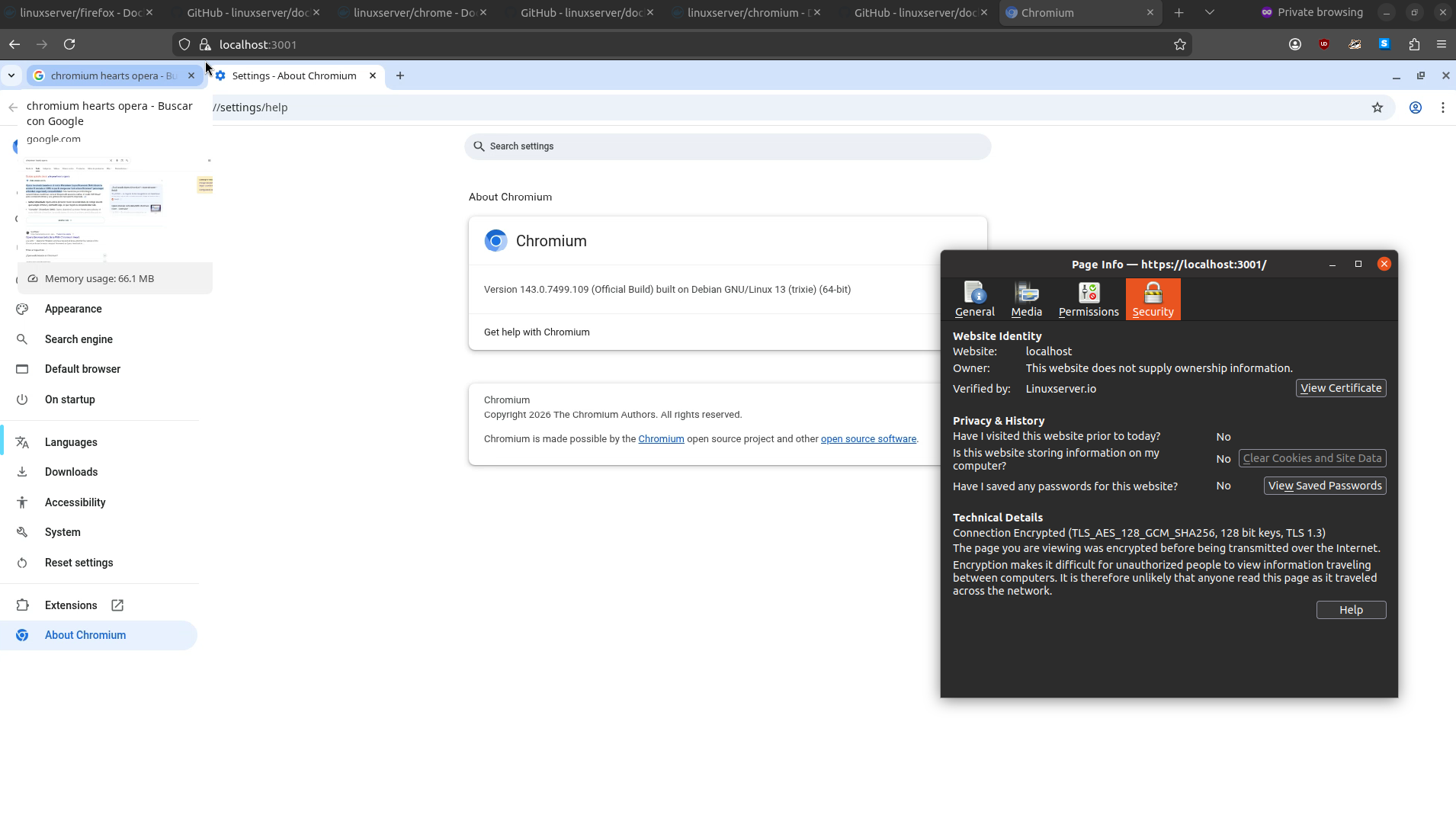 Chromium GUI via Docker