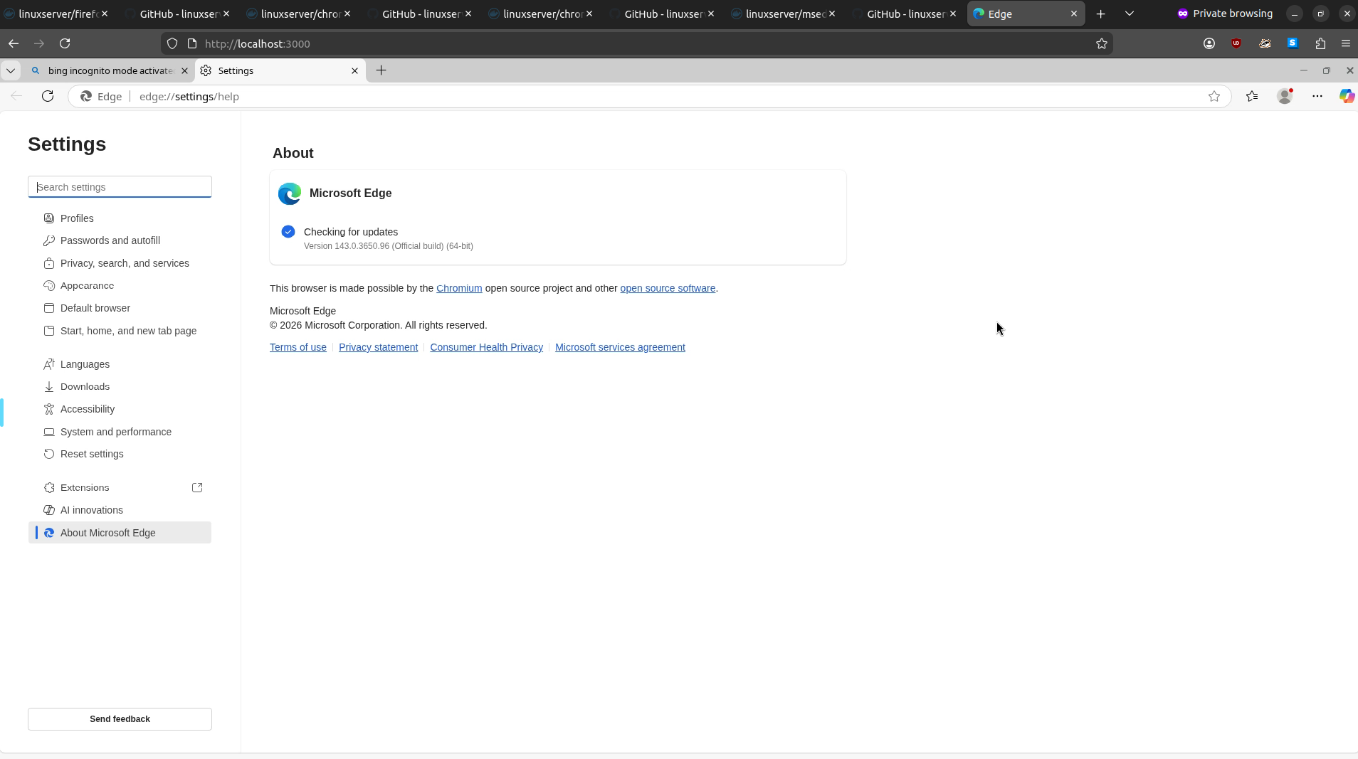 MSEdge GUI via Docker