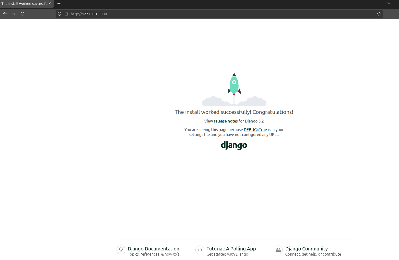 Django server is up