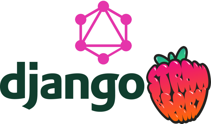 GraphQL Django Strawberry logos