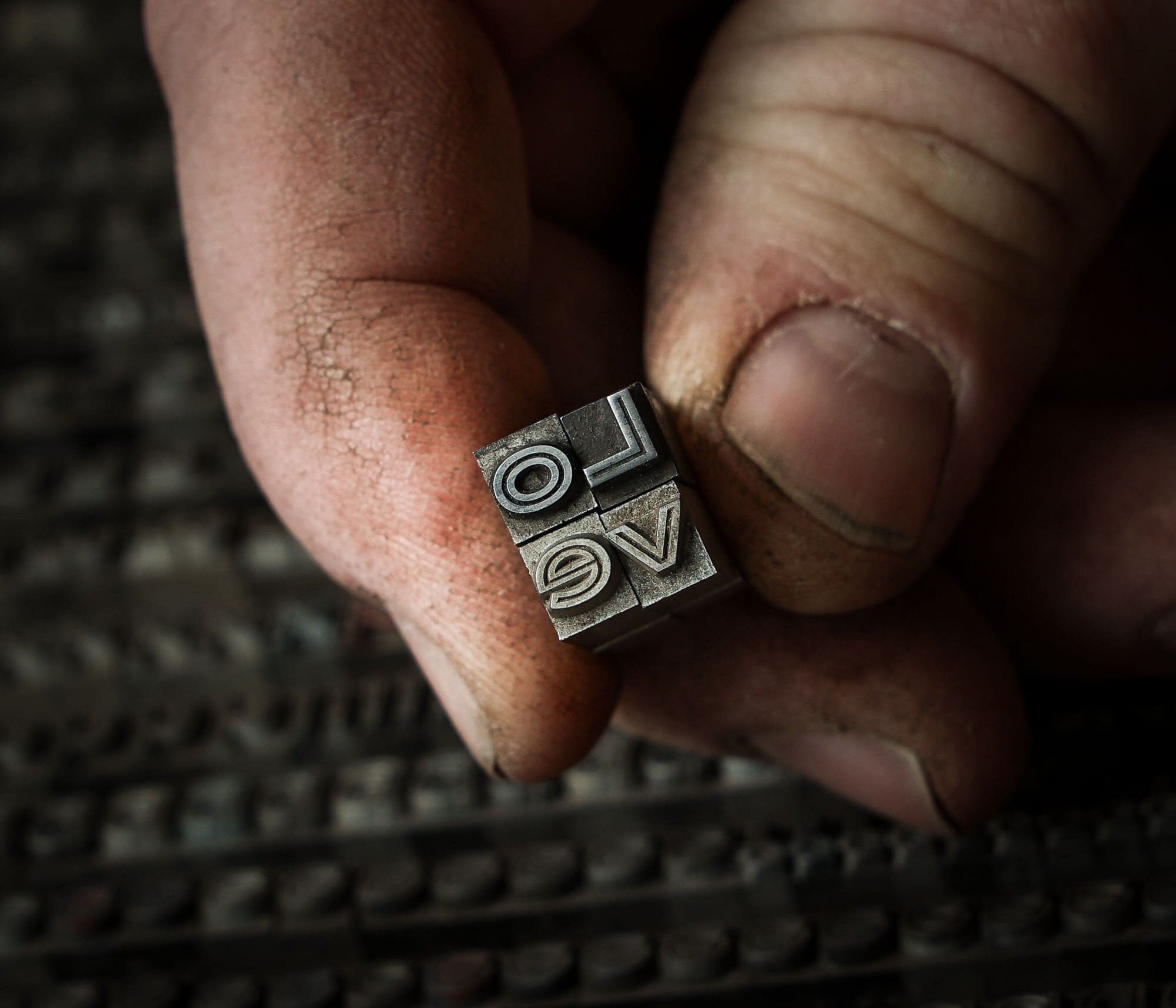 old lead printing blocks
