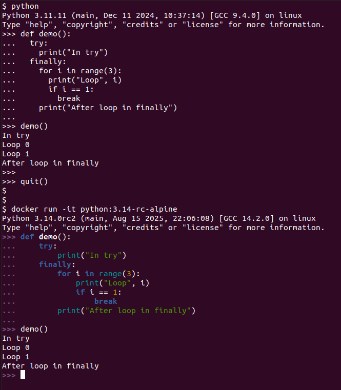 what is still allowed in python314