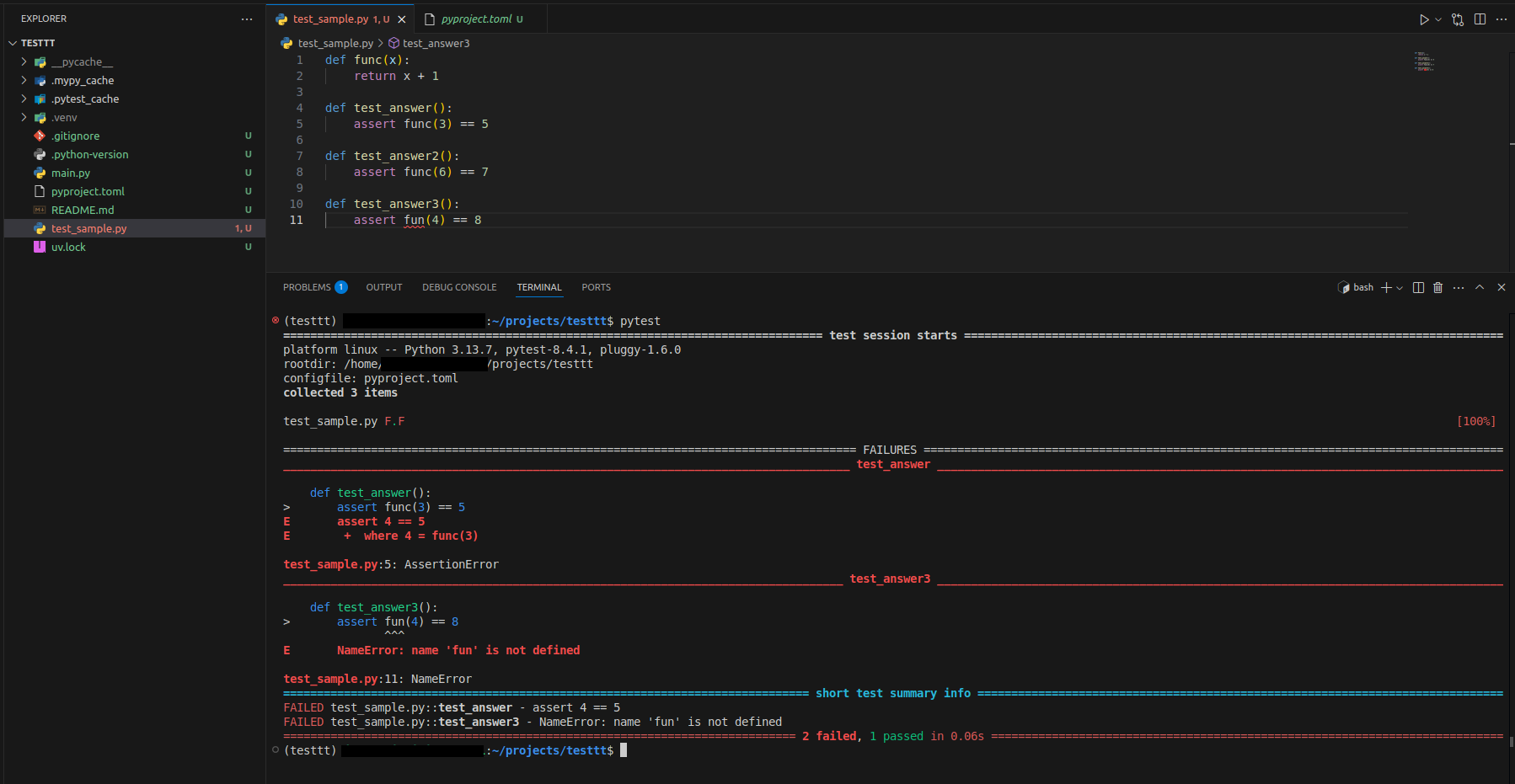 Pytest example