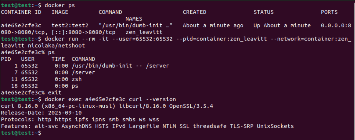 distroless with static curl and dumb-init
